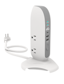 Grip 5 Outlet Tower Surge Protector with 2 USB / 1 USB-C Ports