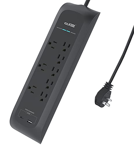 surge-protector-with-usb-c-8-outlet-black-6-ft-840140392586