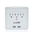 3 AC Outlet Direct Wall Surge Protector with 2 USB Ports