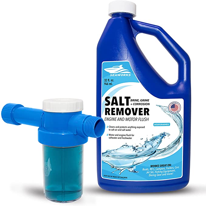 Seaworks Flush Mixer with Quart/32 floz Salt Remover Concentrate Spray for Boats, Vehicle Exterior, Engine and Motor Flush (32 FL OZ)