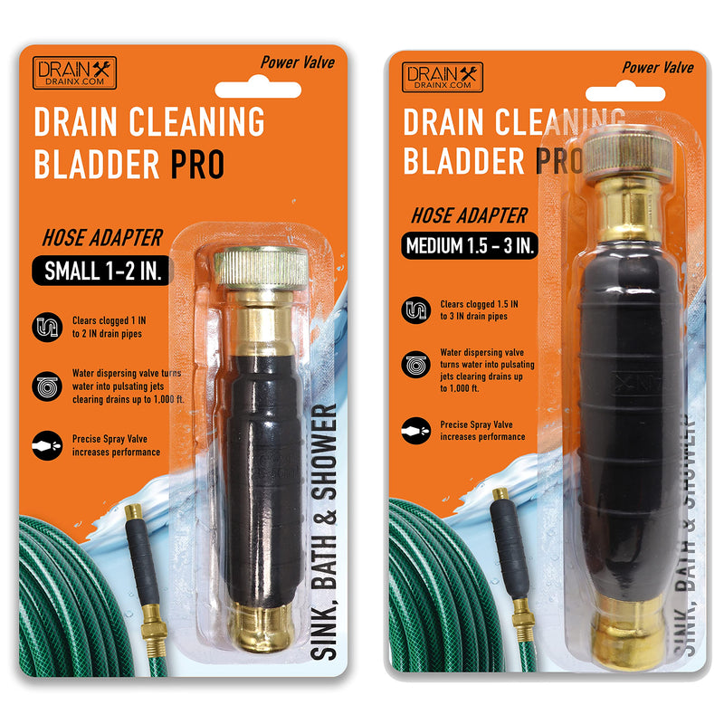 DrainX Hydro Pressure Drain Cleaning Bladder Pro - Fits 4 to 6