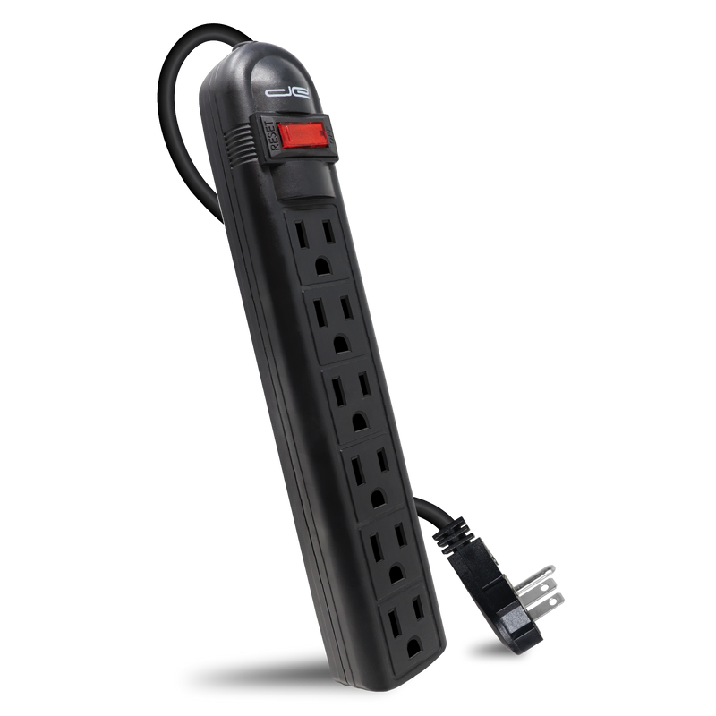 6-Outlet Surge Protector with Flat Plug (Power Strip)