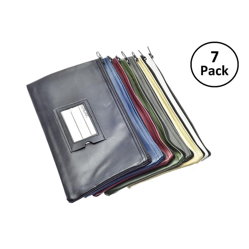 Multicolor 7 Days Bank Deposit Cash and Coin Pouches